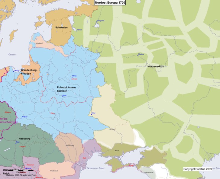 Europa nord�stlicher Teil 1700