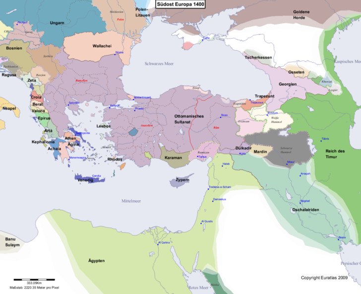 Europa s�d�stlicher Teil 1400