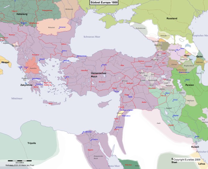 Europa s�d�stlicher Teil 1800