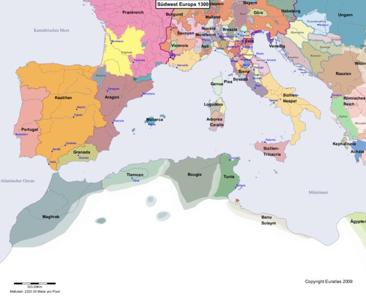 Europa s�dwestlicher Teil 1300
