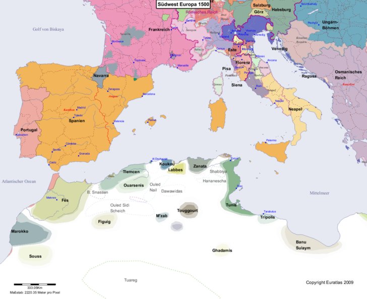 Europa s�dwestlicher Teil 1500