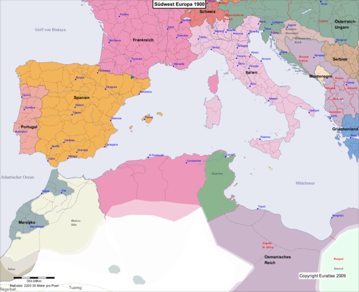 Europa s�dwestlicher Teil 1900